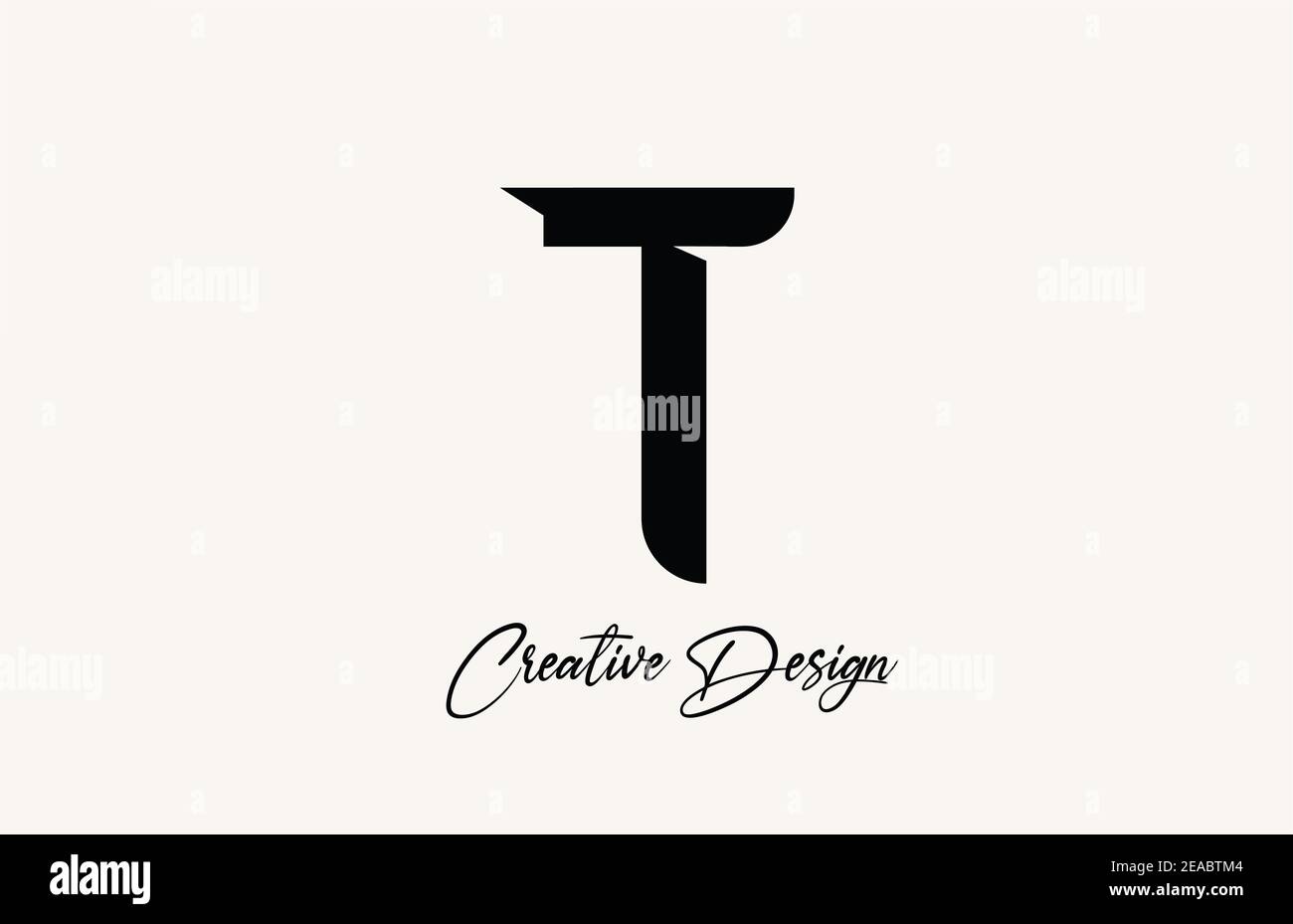 T simple black and white alphabet letter logo icon design. Lettering ...
