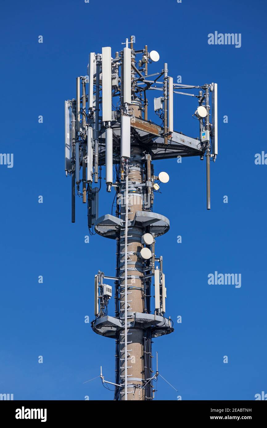 Radio mast, 5G network expansion, symbol picture, Wittmund, East Frisia, Lower Saxony, Stock Photo