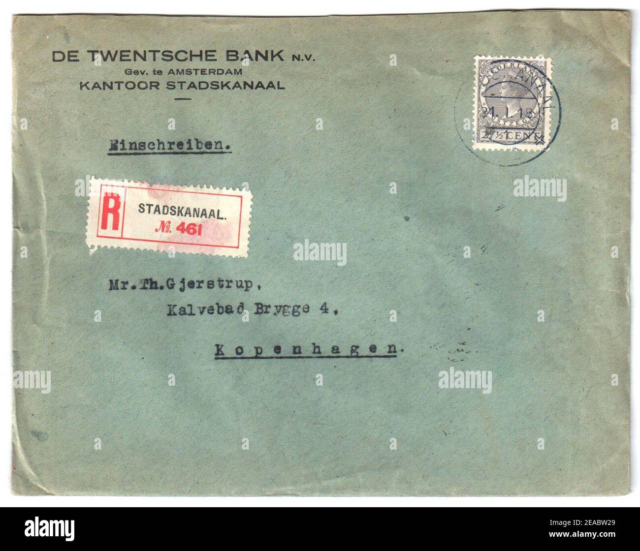 Netherlands 1932-1-21 money letter NVPH 193 SF. Stock Photo