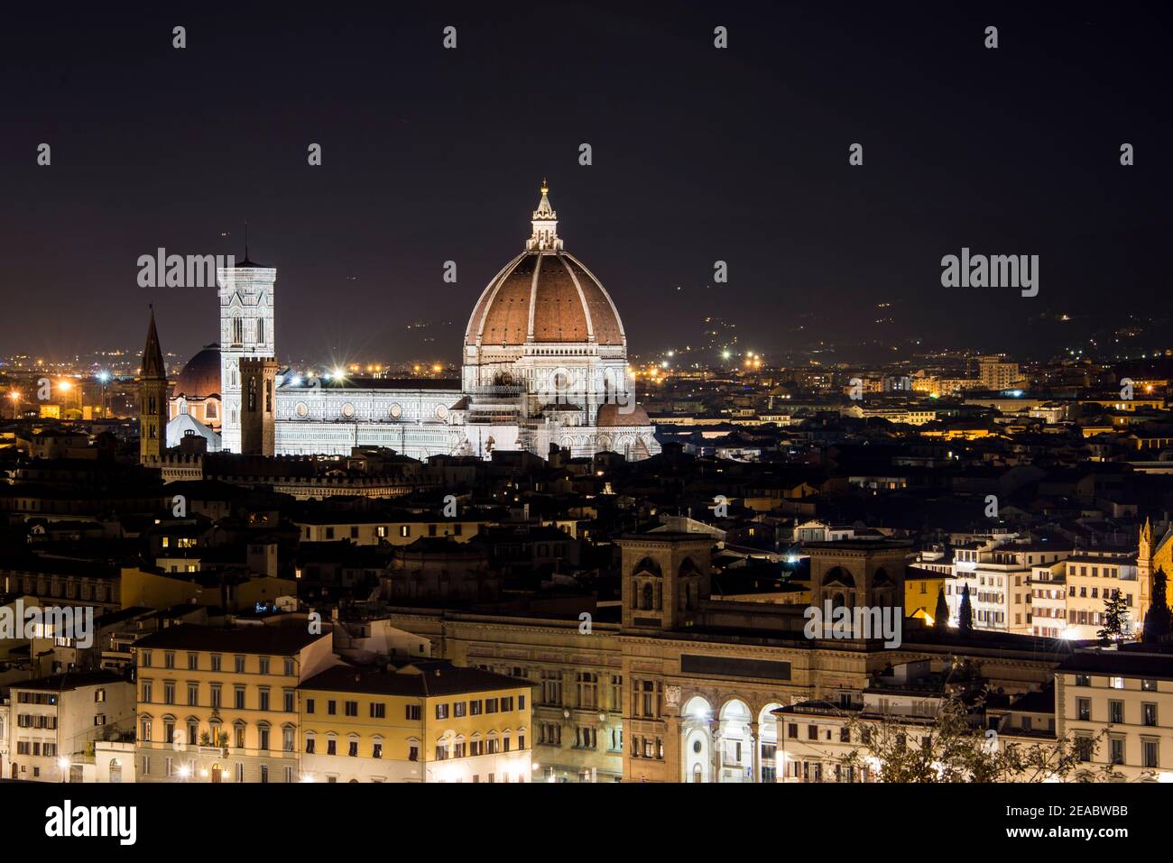 Sea of lights from Piazzale Michelangelo, Florence Stock Photo