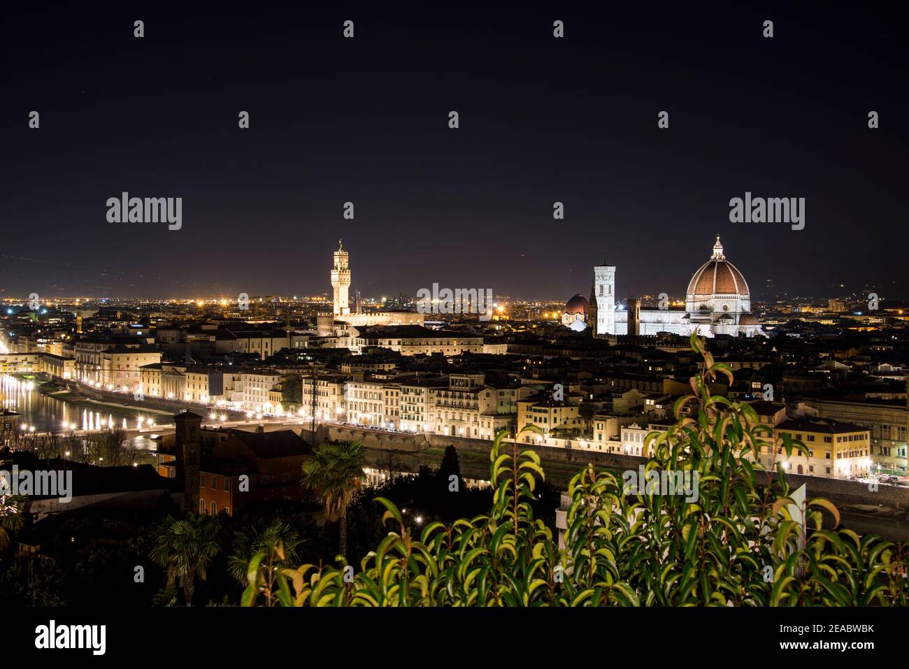 Sea of lights from Piazzale Michelangelo, Florence Stock Photo