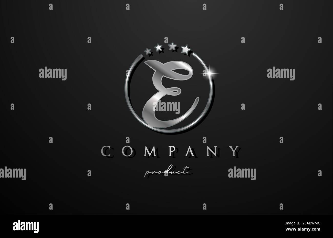 E silver metal alphabet letter logo for company and corporate. Metallic ...