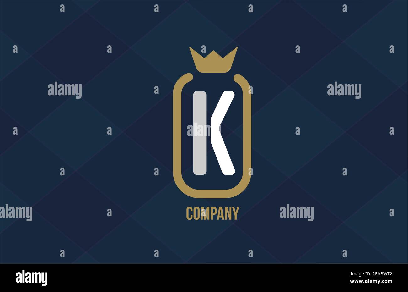 K king crown alphabet letter logo for company and corporate. Blue white ...