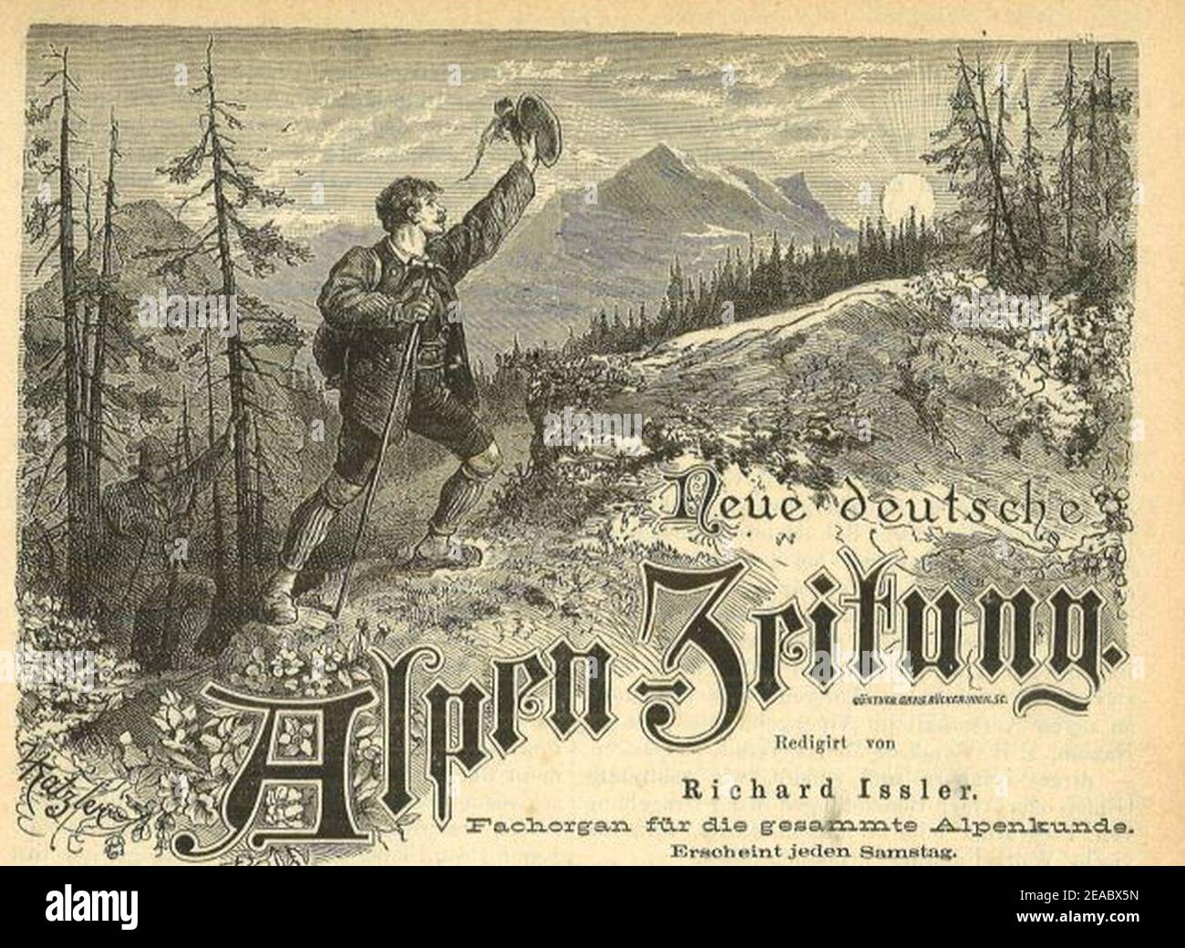 Neue deutsche alpen zeitung. Stock Photo
