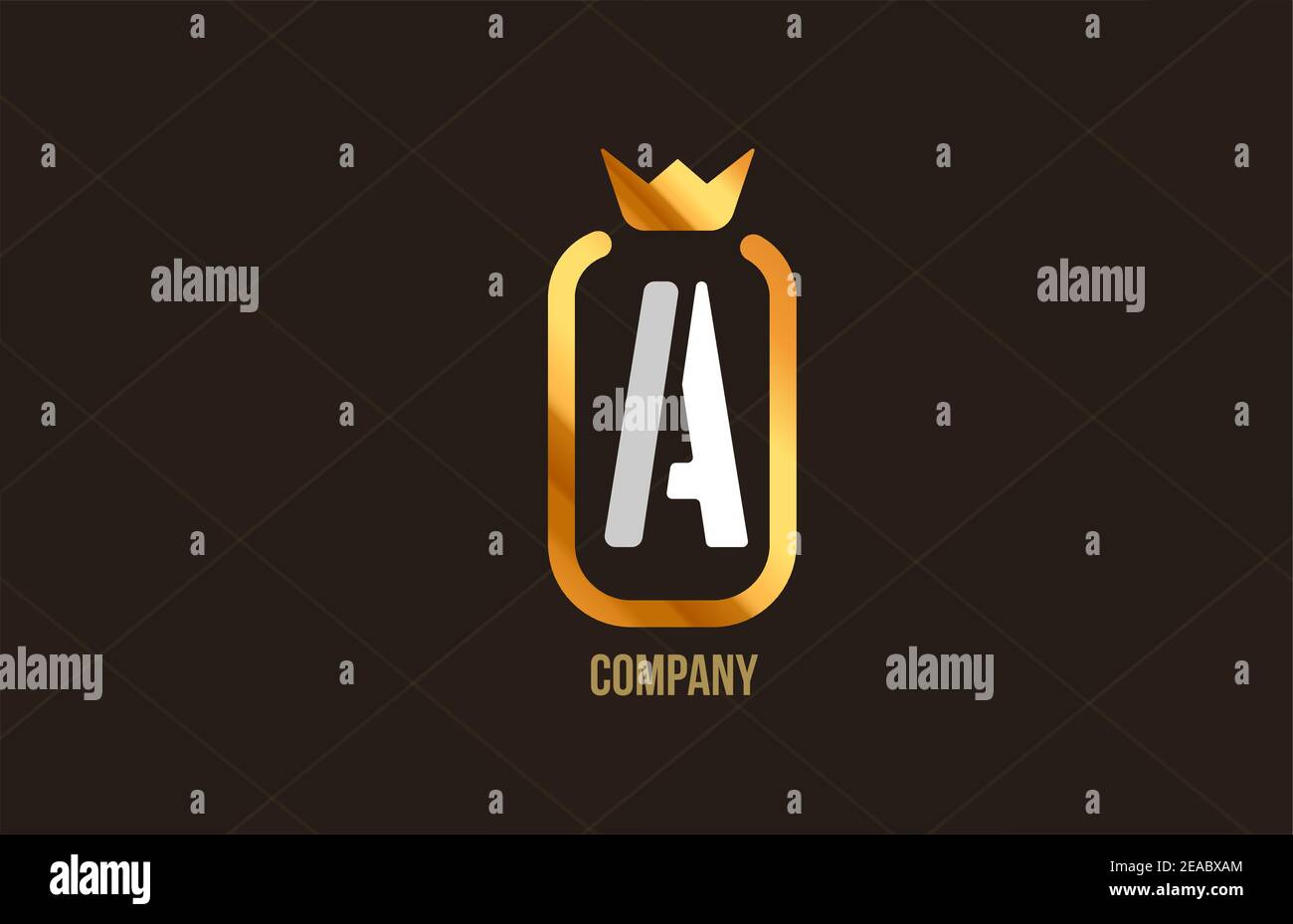 A golden king crown alphabet letter logo for company and corporate ...