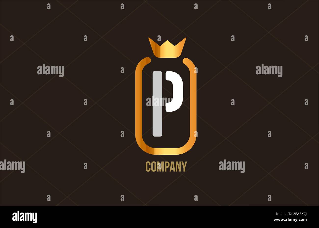 P golden king crown alphabet letter logo for company and corporate ...