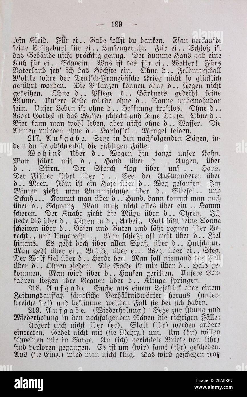 Neue Deutsche Sprachlehre 1911 von Theodor Paul - Seite 199. Stock Photo