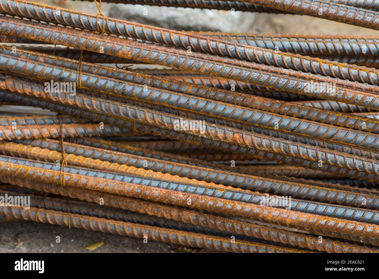 Steel rods or bars used to reinforce concrete Stock Photo Alamy