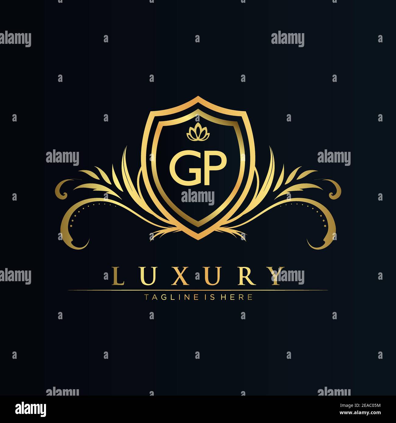 Letter Initial with Royal Template.elegant with crown logo vector, Creative Lettering Logo Vector Illustration Stock Vector