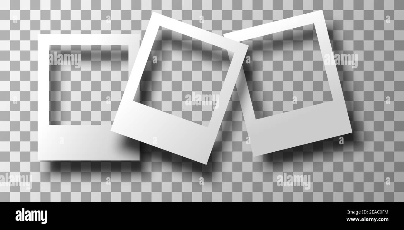Mockup of realistic photo frames without a photo with a shadow Stock
