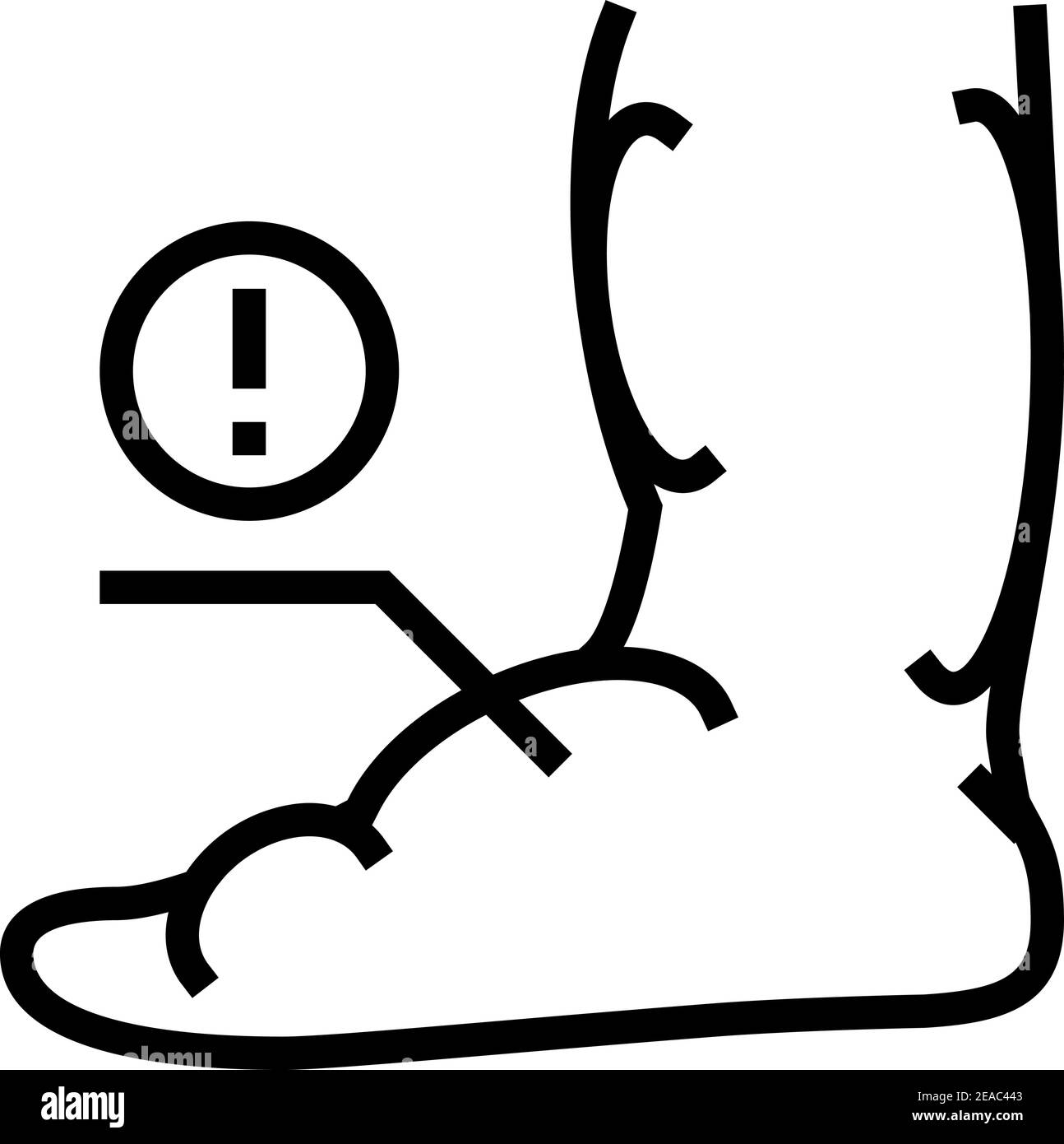 leg edema critical leg health problem line icon vector illustration ...