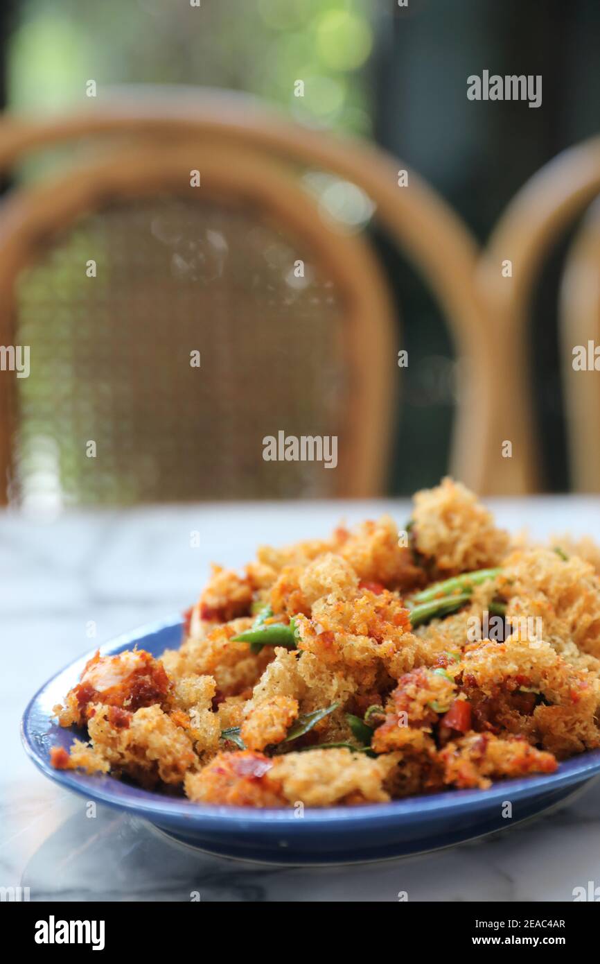 Crispy catfish stir fried thai local food Stock Photo Alamy
