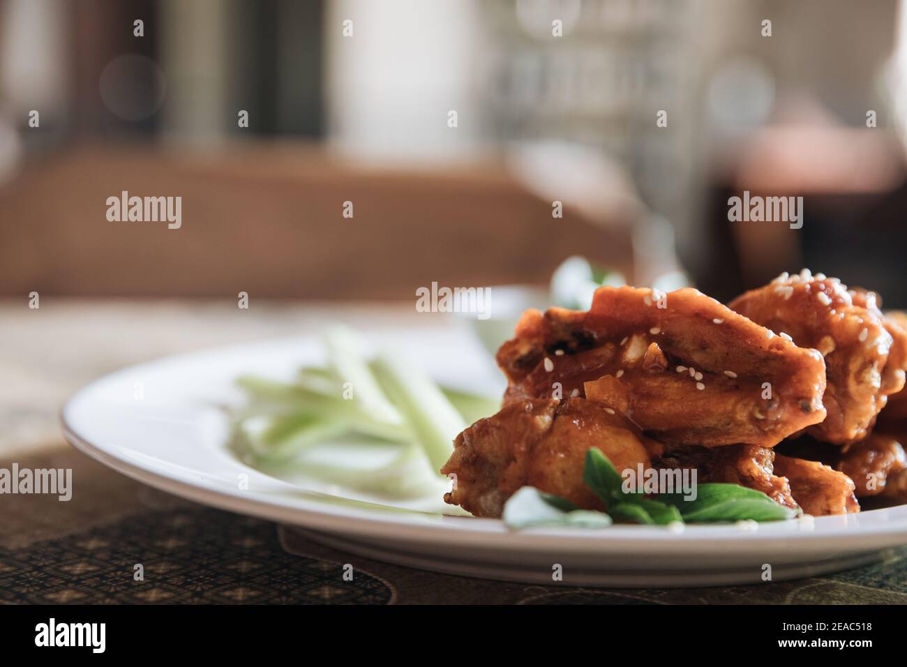 buffalo wings , Fried chicken with hot and spicy sauce Stock Photo Alamy