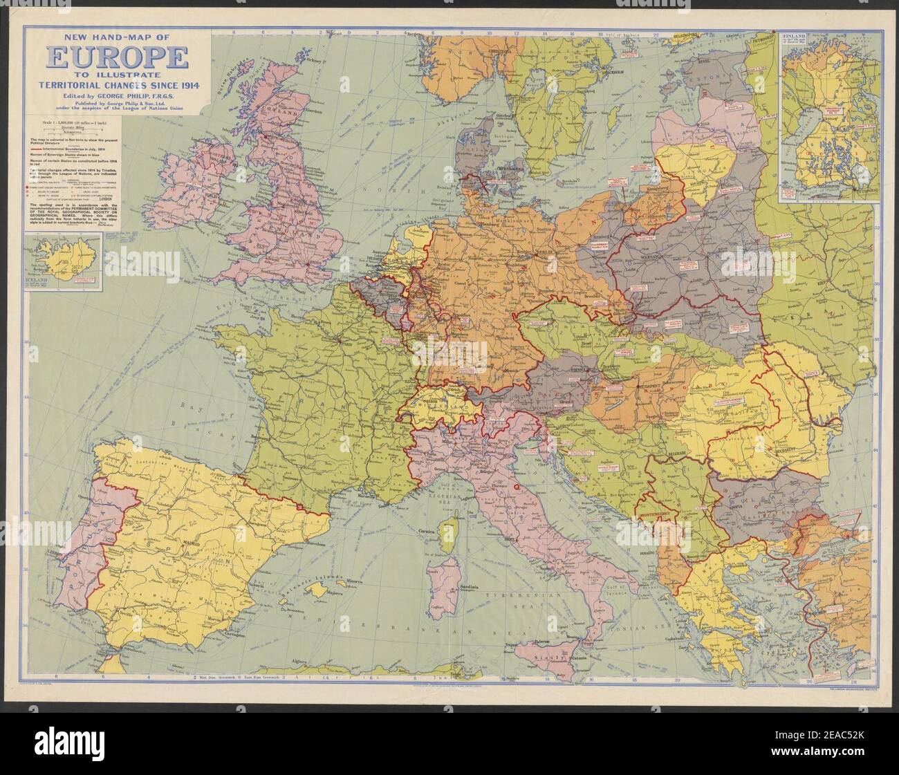 Map Of Europe 1914 Hi Res Stock Photography And Images Alamy New Hand Map Of Europe To Illustrate Territorial Changes Since 1914 5003866 2EAC52K