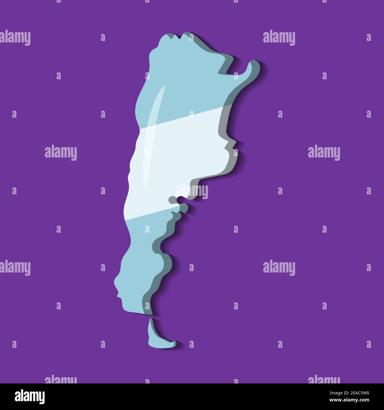 argentine map with argentine national flag inside vector illustration