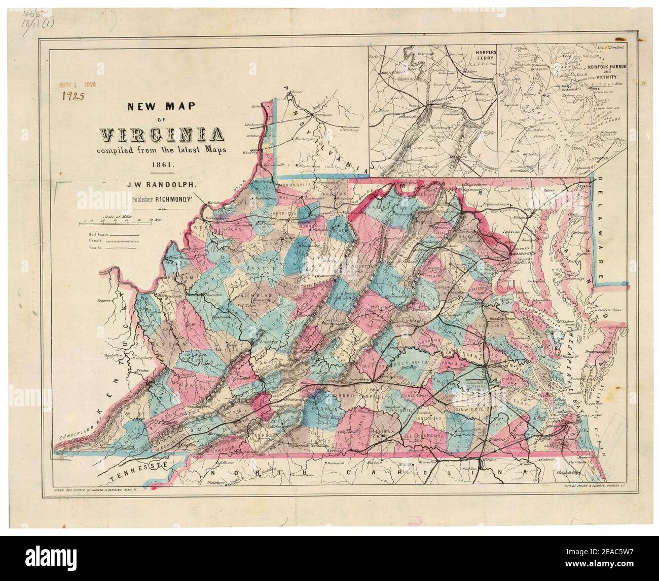 New Map Of Virginia Compiled From The Latest Maps Stock Photo Alamy New Map Of Virginia Compiled From The Latest Maps 2EAC5W7
