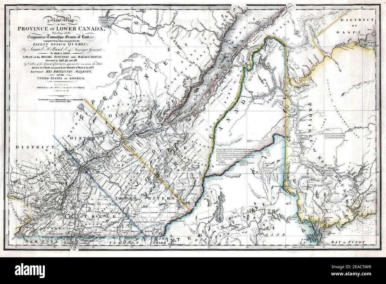 New Map of the Province of Lower Canada Stock Photo Alamy