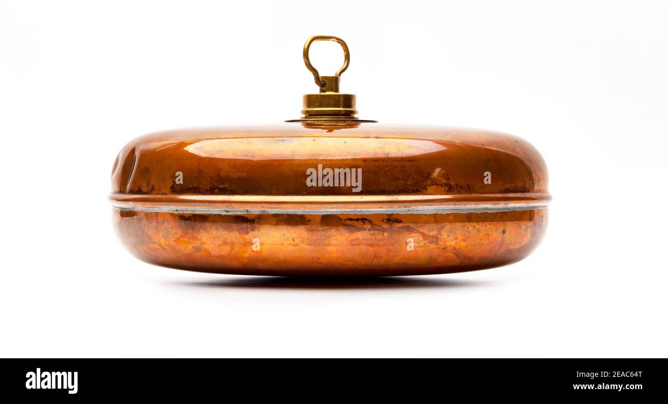 Old antique copper hot water bottle Stock Photo Alamy