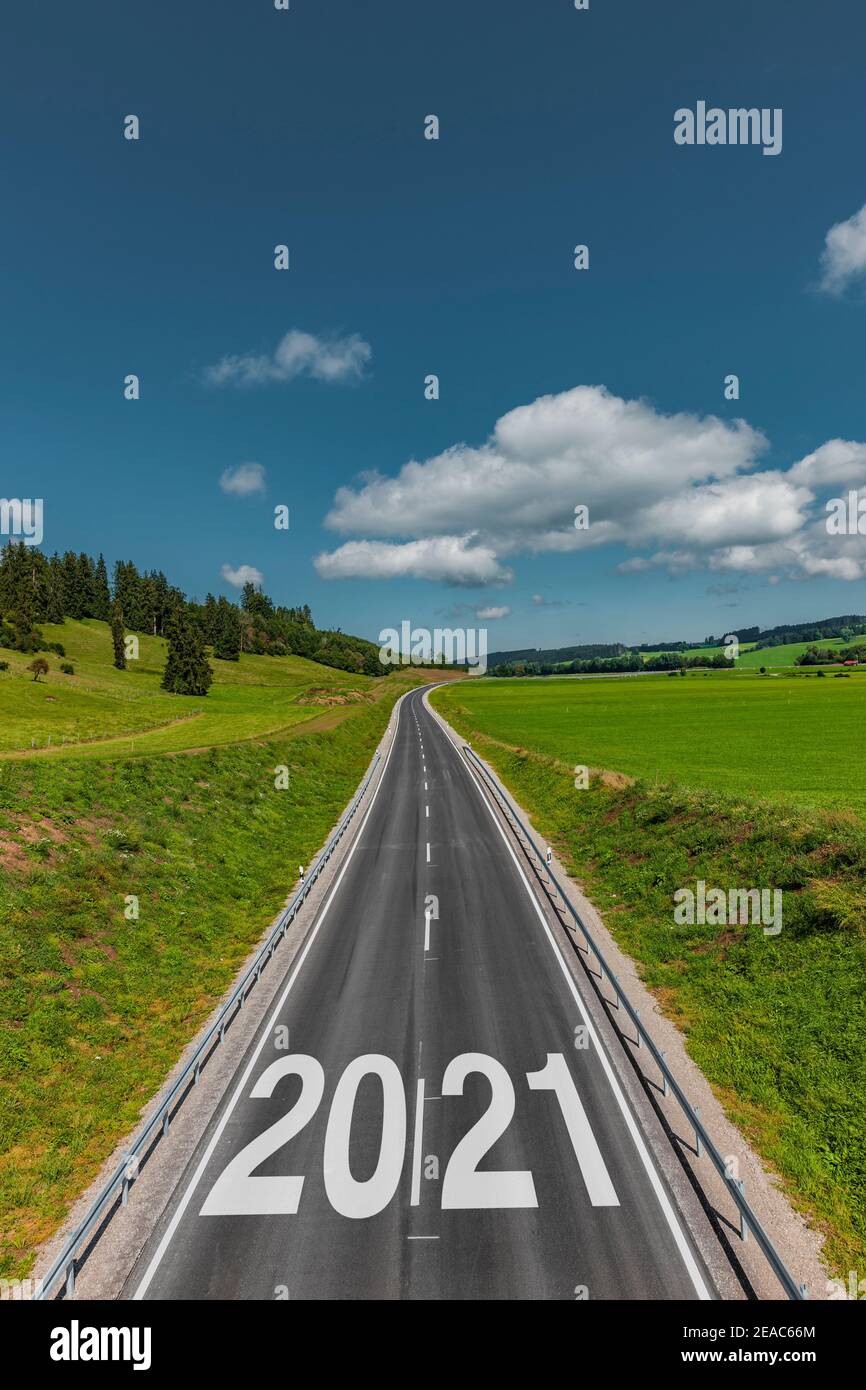 Road towards New Year 2021 Stock Photo