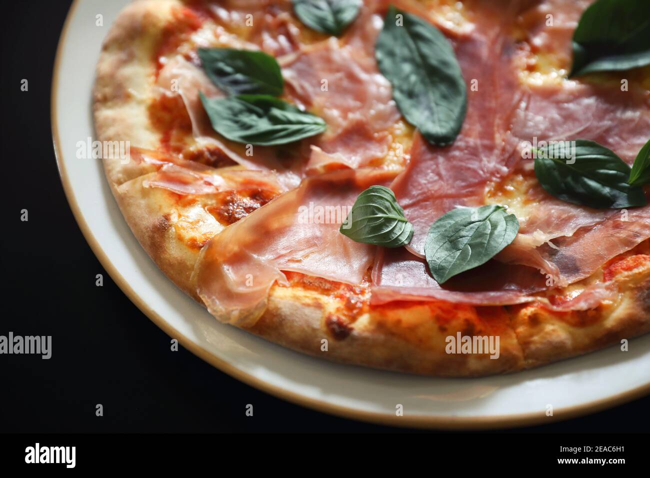 Parma ham Pizza , Italian food Stock Photo Alamy
