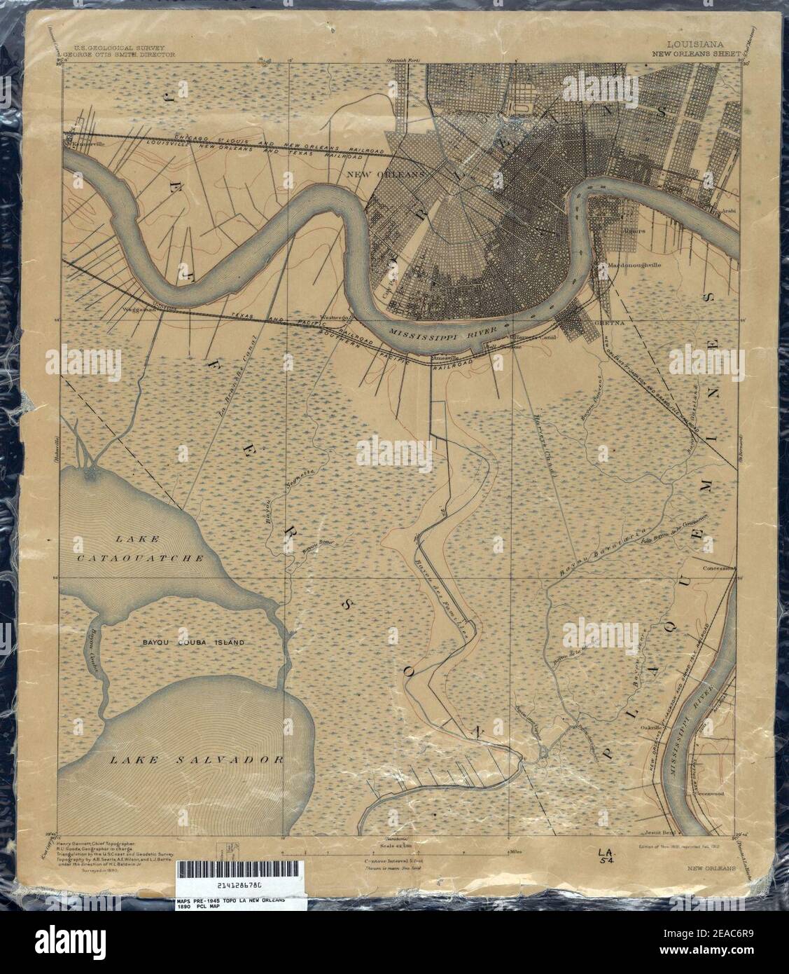 Westbank New Orleans Map New Orleans-And Jeff Parish West Bank Map 1890 Stock Photo - Alamy