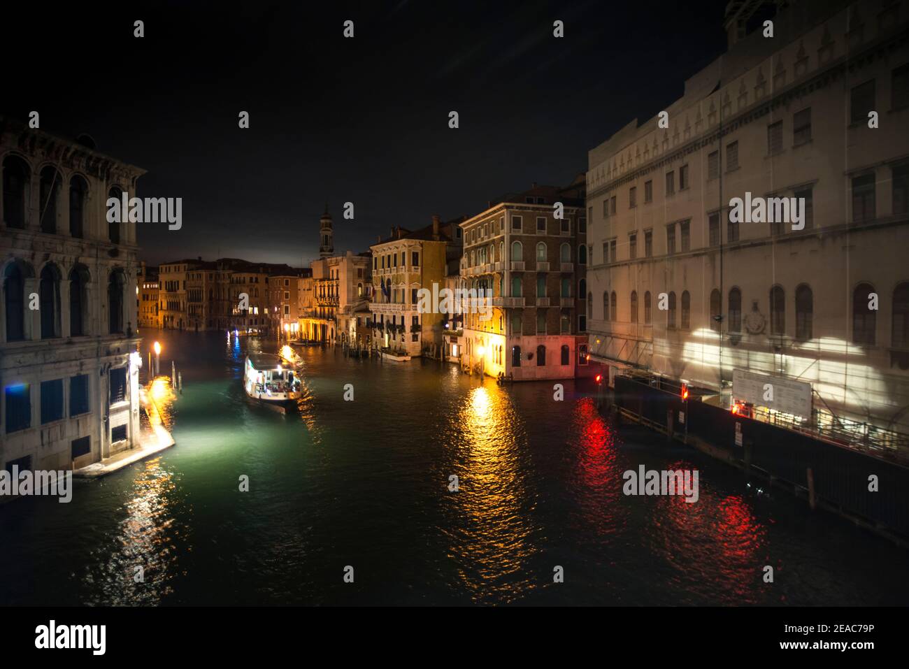 Grand Canal at night, Venice Stock Photo