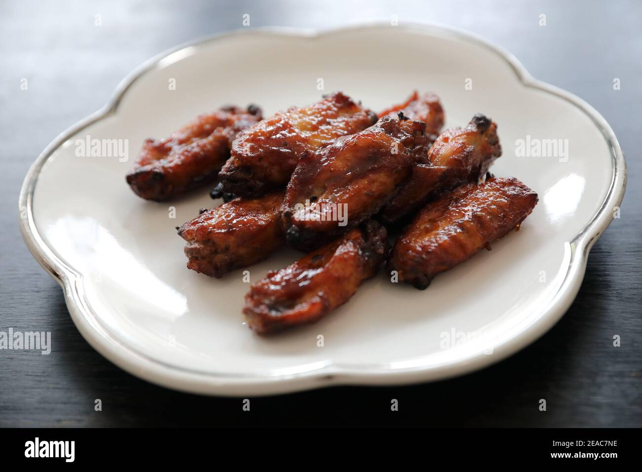 buffalo wings , Fried chicken with hot and spicy sauce Stock Photo