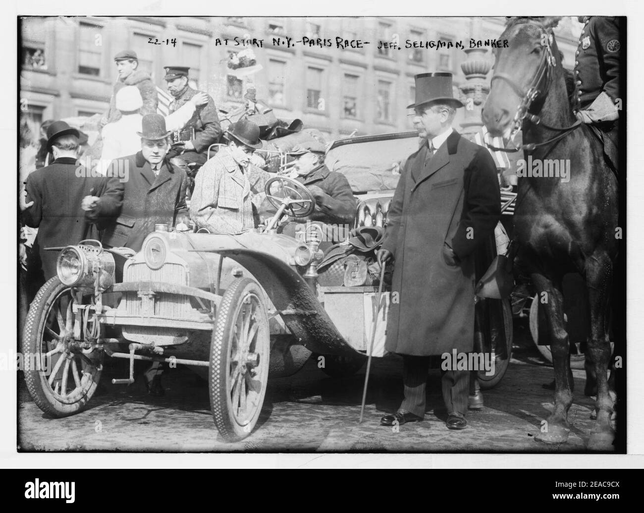 New York Paris race Jeff. Seligman, banker, start of race, New York