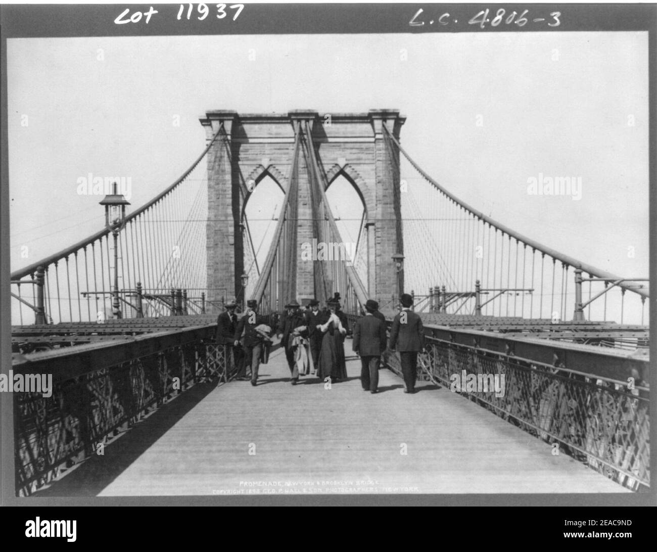 New York and Brooklyn Bridge- Promenade Stock Photo