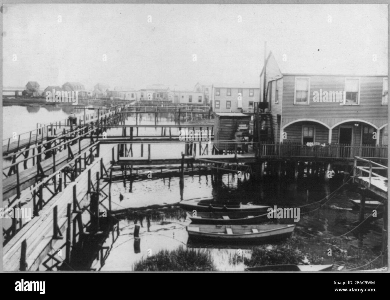 New York City Jamaica Bay housing boom, 1915) small boats moored