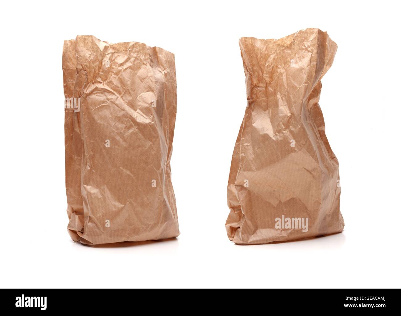 Brown paper bags on a white background Stock Photo Alamy