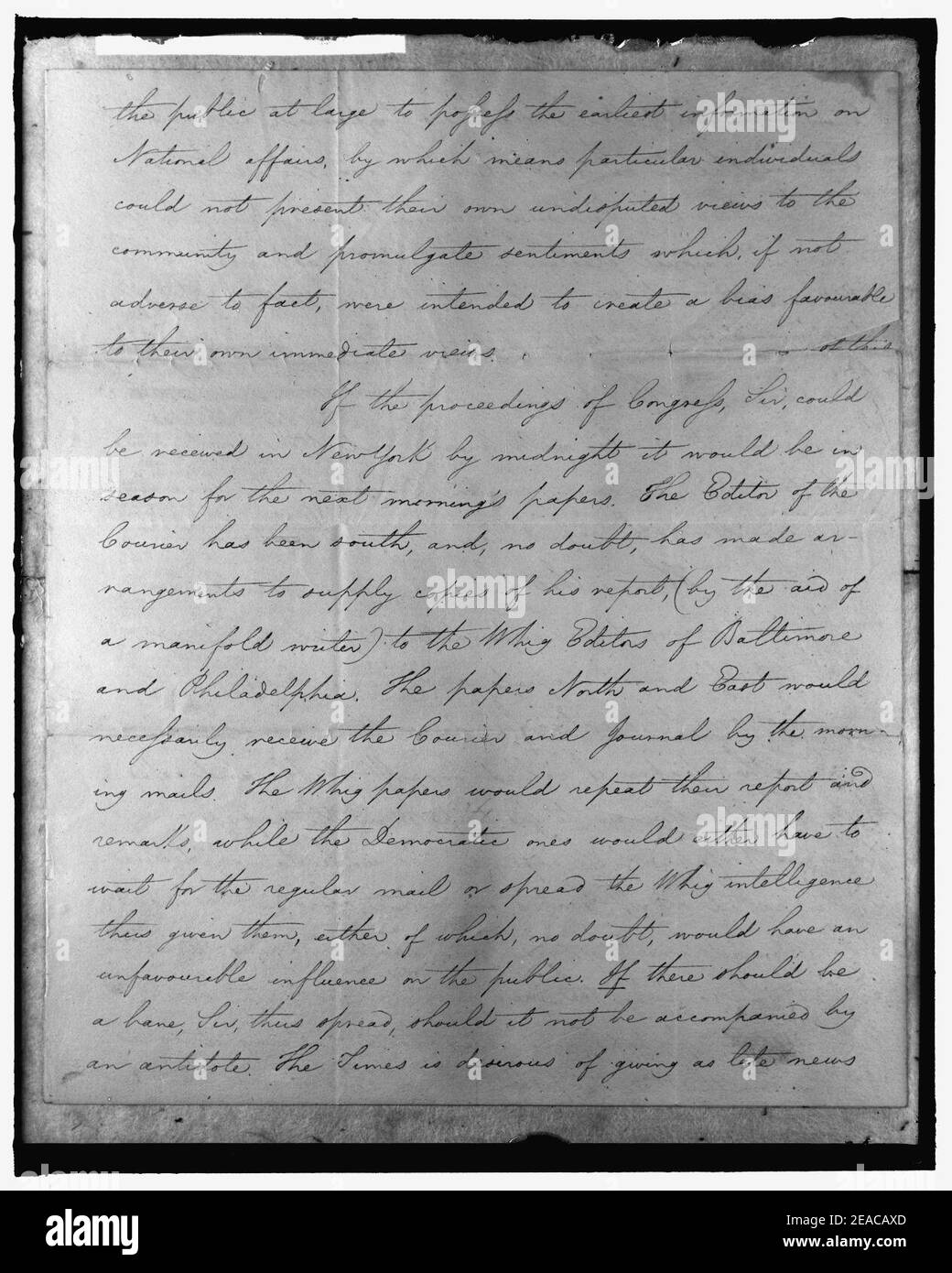 NEW YORK TIMES. 1835 LETTER Stock Photo - Alamy