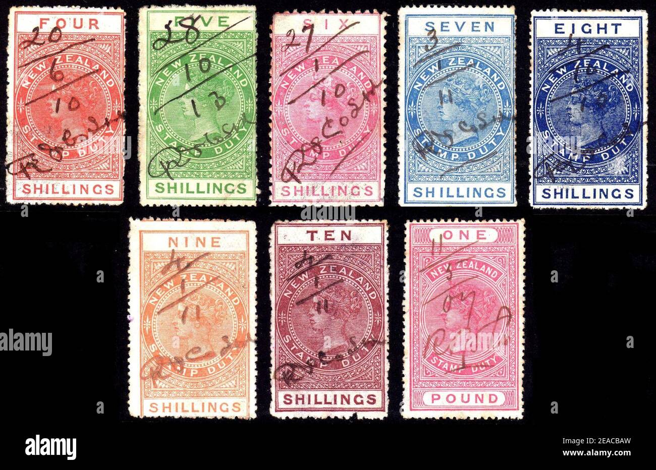 New Zealand stamp duty stamps Stock Photo Alamy