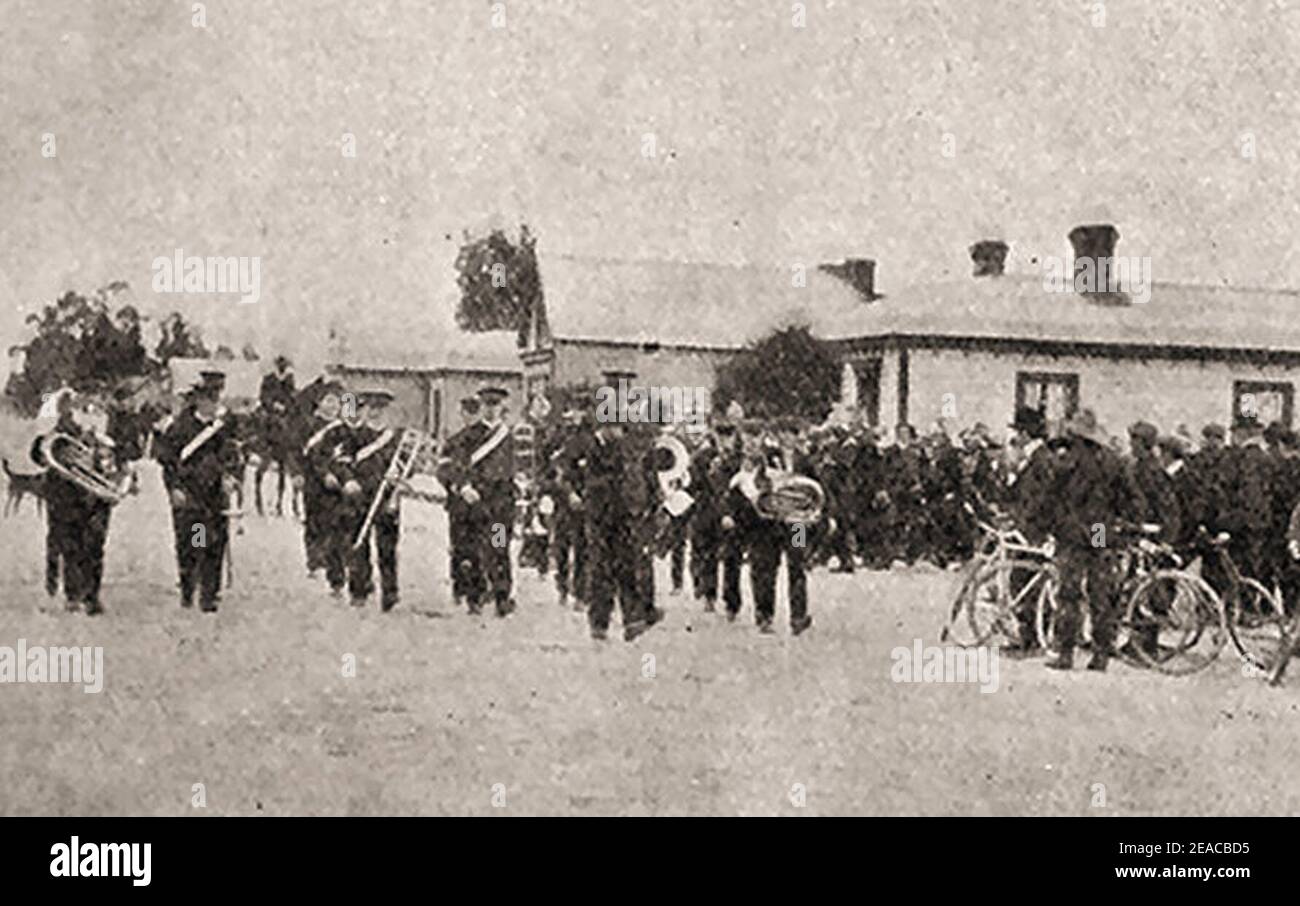 Nzl Rangoira New Zealand. Rangiora Brass Band, 1906 Stock Photo - Alamy