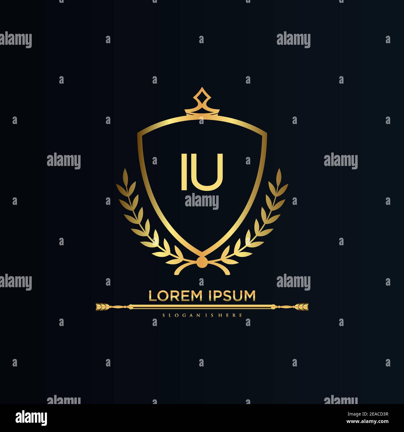 Letter Initial with Royal Template.elegant with crown logo vector, Creative Lettering Logo Vector Illustration Stock Vector