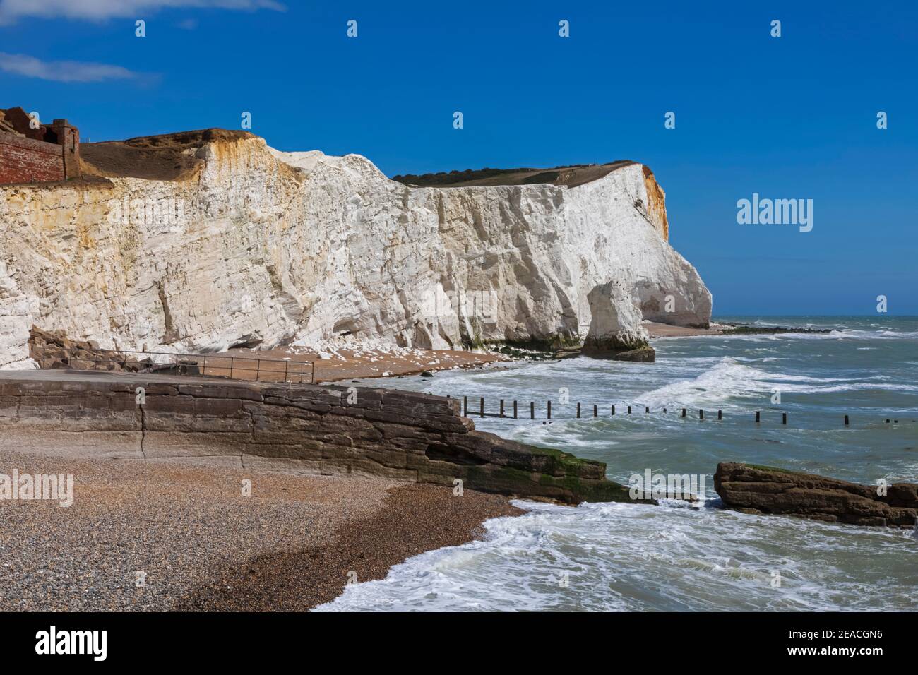 England, East Sussex, Seaford, Sleaford Head Cliffs Stock Photo