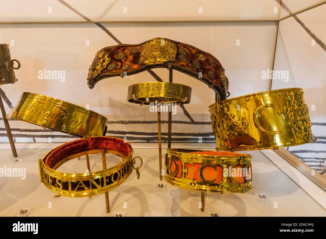 England, Kent, Leeds Castle, The Dog Collar Museum, Exhibit of