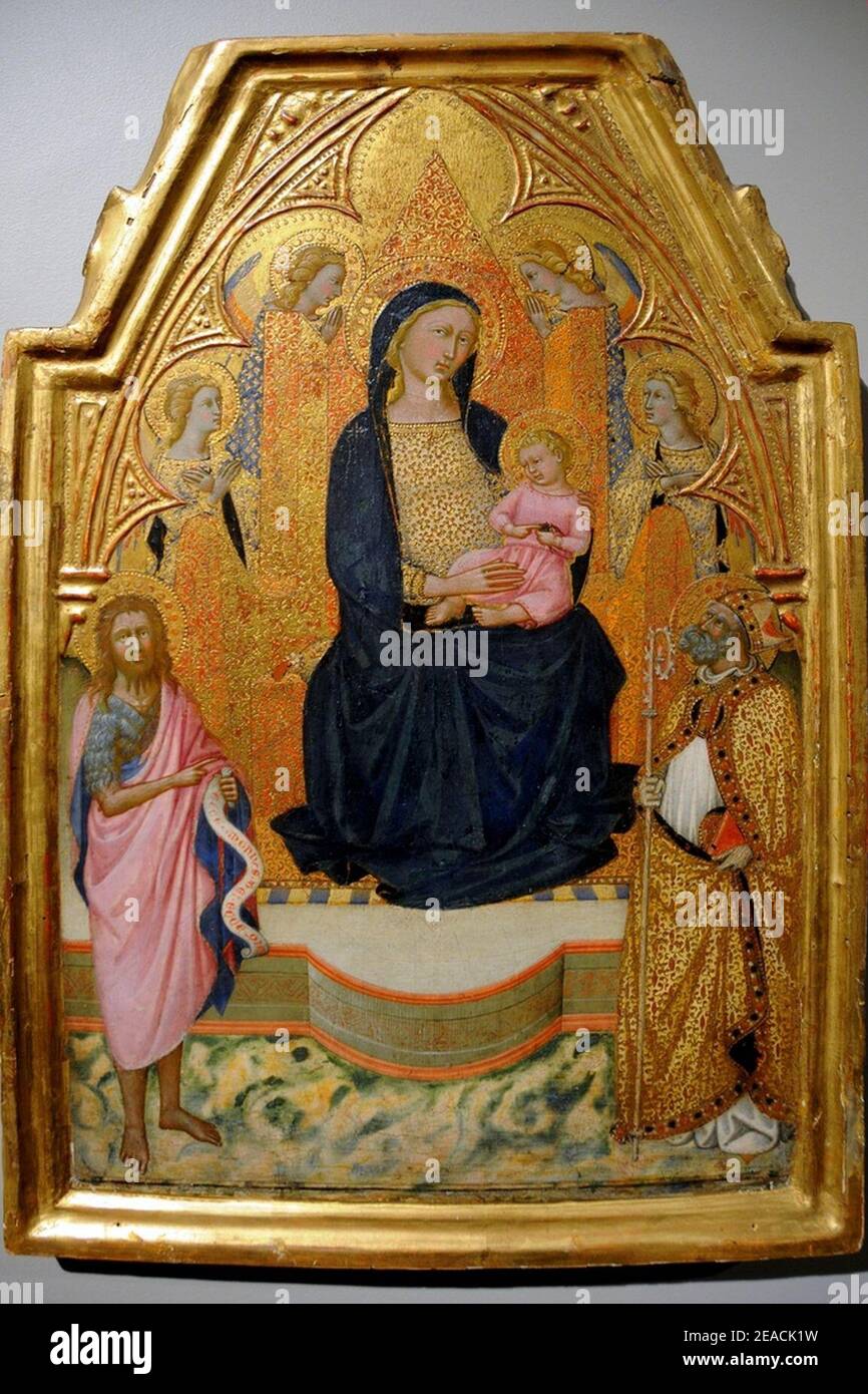 Niccolo di Buonaccorso. Madonna and Child enthroned.c.1380. Boston MFA. Stock Photo