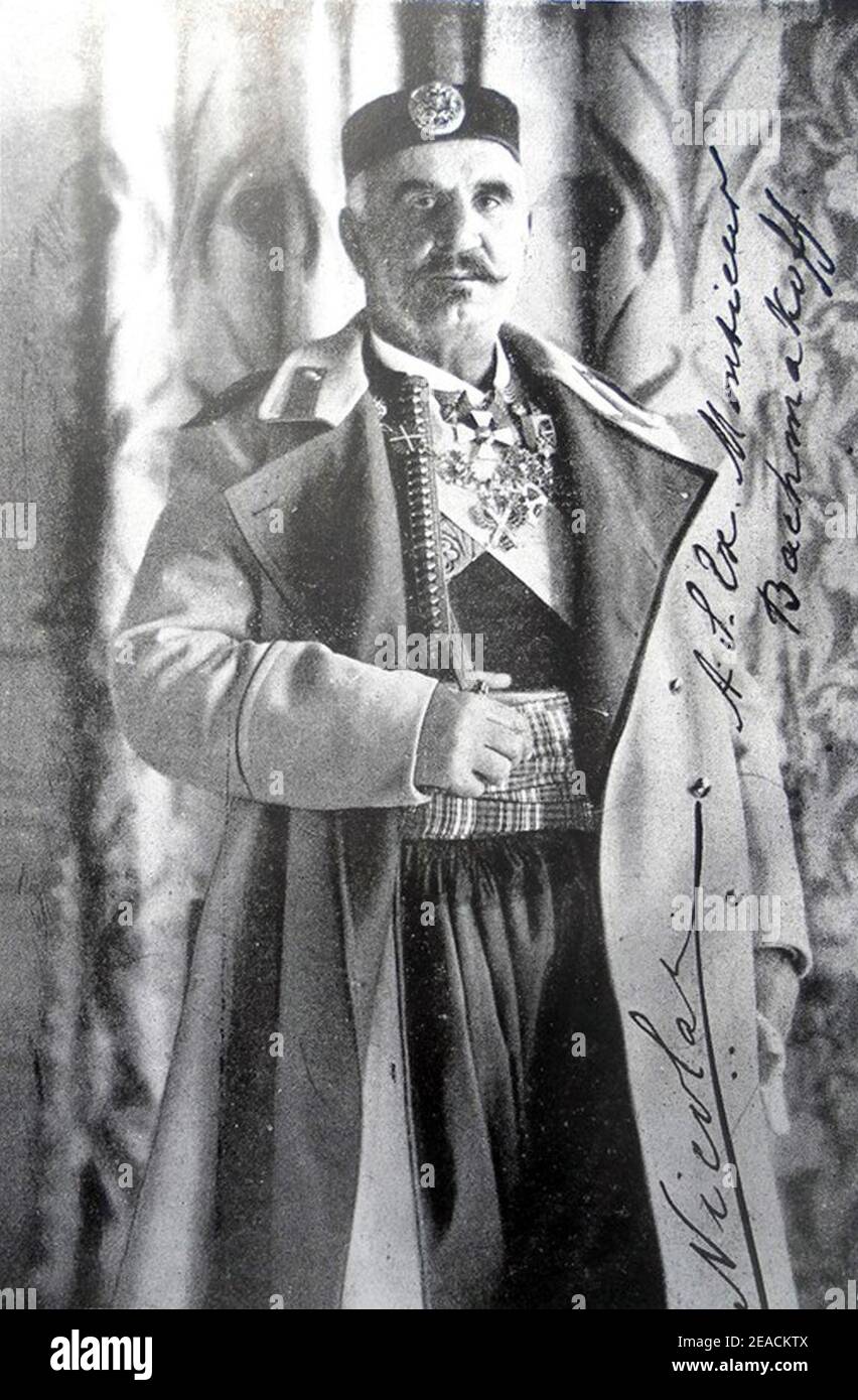 Nicholas I, King of Montenegro in 1908. Stock Photo