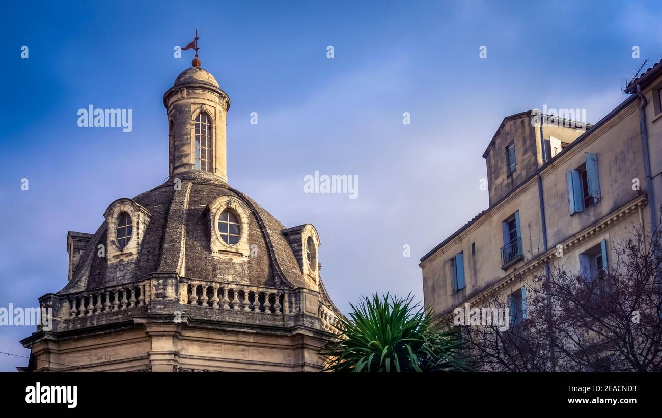 The dome of the Saint Come amphitheater was the first anatomy room in the Montpellier Faculty of Medicine. Built in the 18th century according to plans by Jean Antoine Giral. Monument Historique. Stock Photo