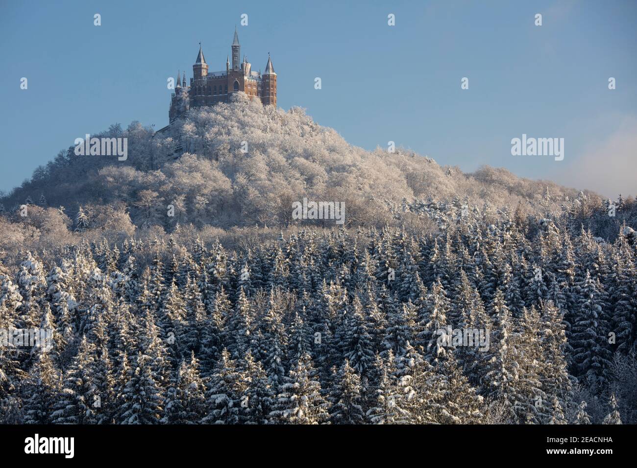 Hohenzollern Castle, winter, snow Stock Photo