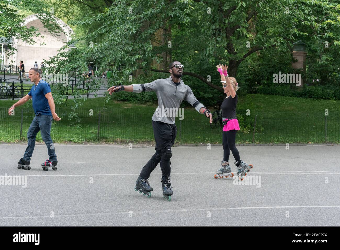 New york central park roller skating hires stock photography and