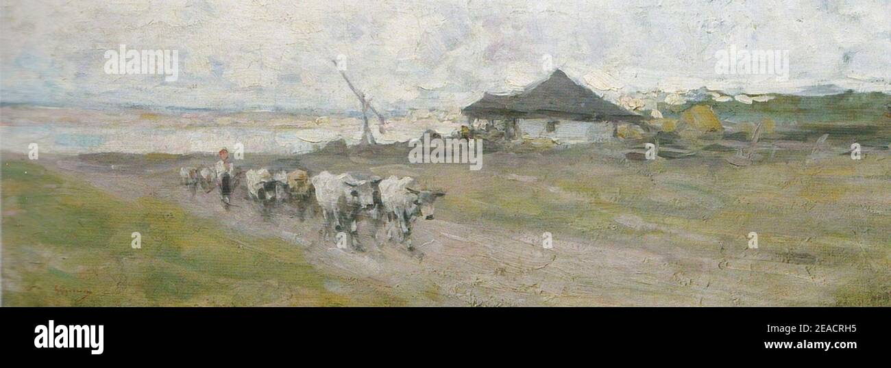 Nicolae Grigorescu Peisaj Cu Car Cu Boi Stock Photo Alamy