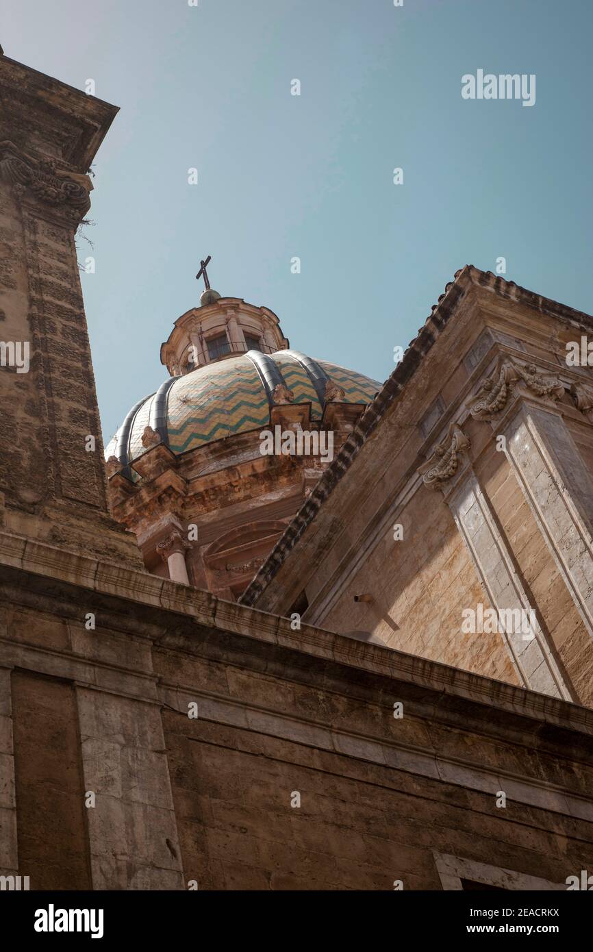 San Giuseppe dei Teatini, Piazza Pretoria, Palermo, Sicily, Capital, Big City, Italy Stock Photo