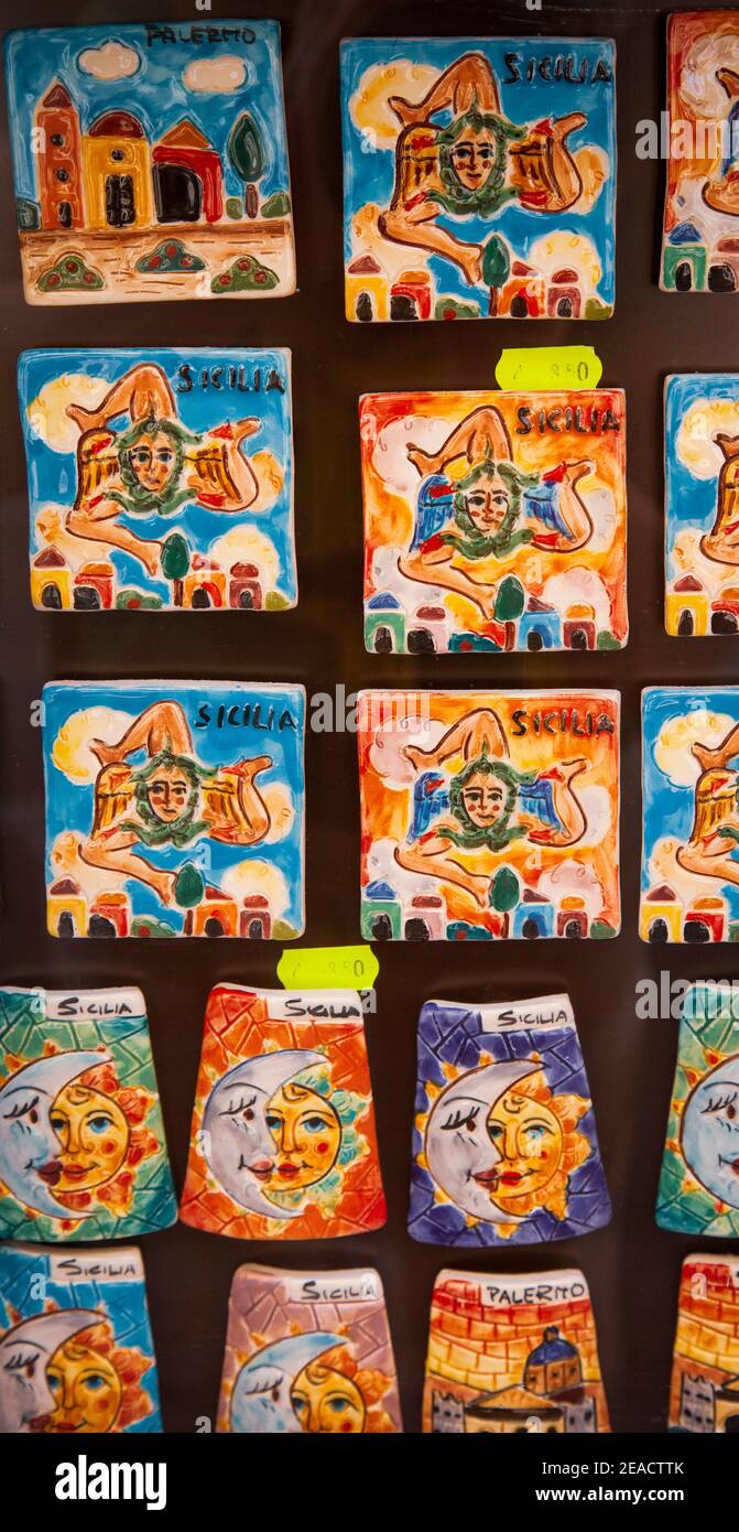 Souvenir, kitsch, display, Palermo, Sicily, capital, Italy Stock Photo