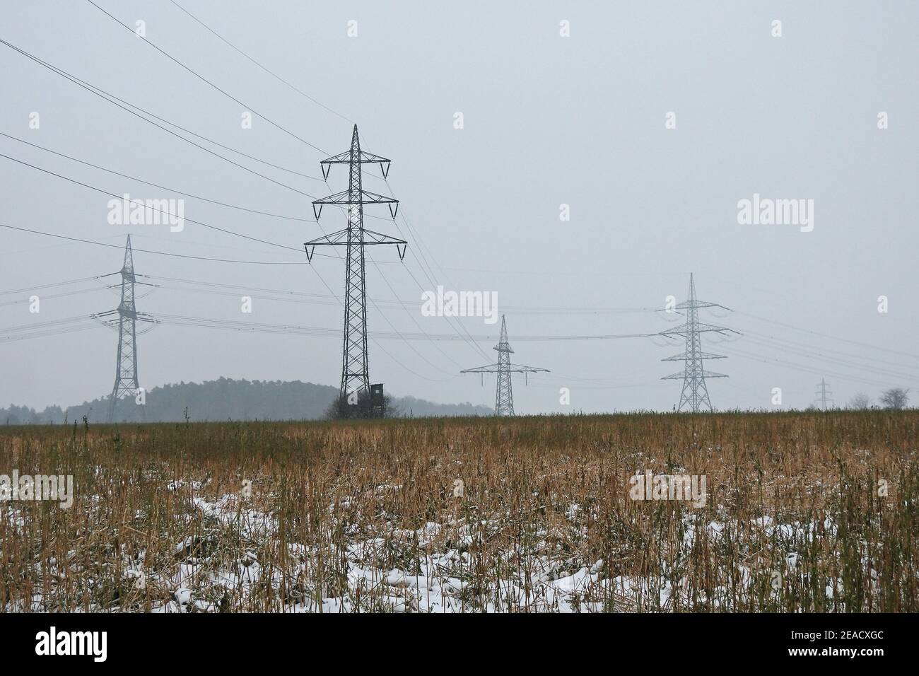 High voltage lines Stock Photo - Alamy