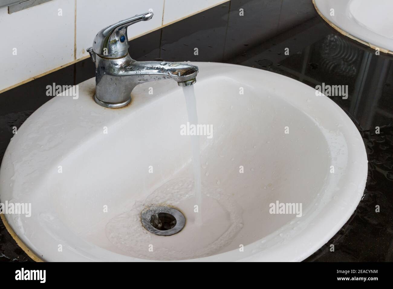 Washing hands in a public restroom, public sinks Stock Photo Alamy