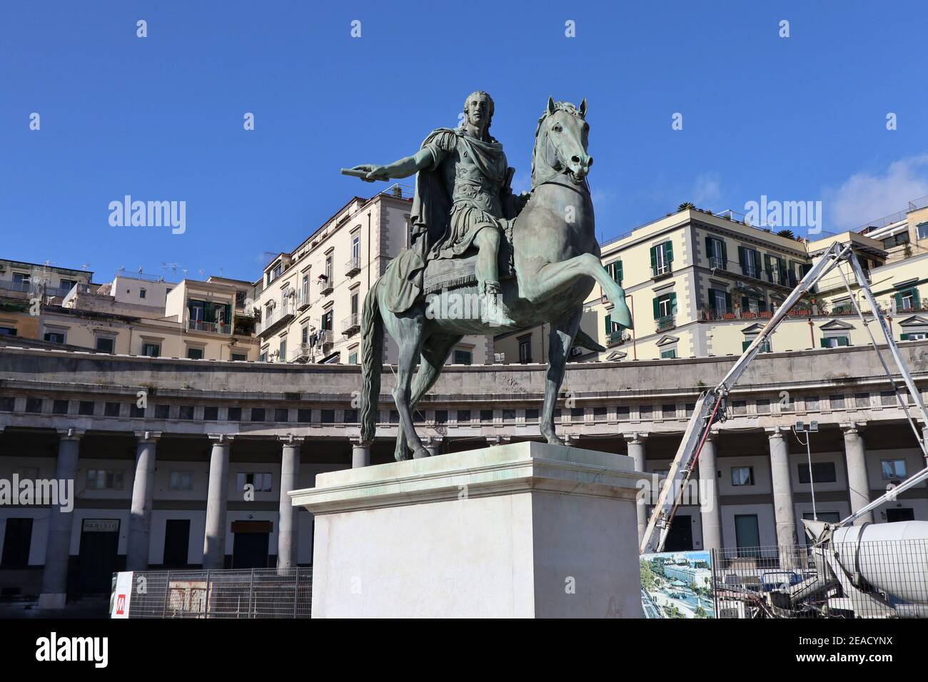 Napoli - Statua equestre di Carlo di Borbone Stock Photo