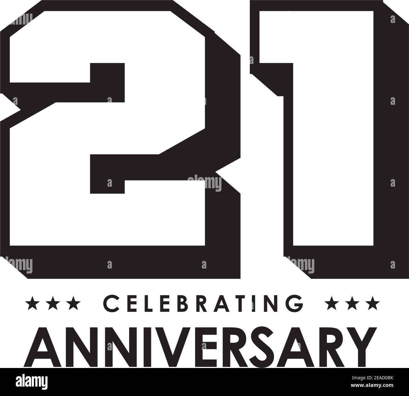 21st year anniversary logo design vector illustration template Stock Vector