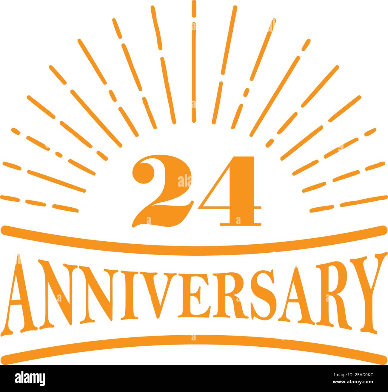 24th year celebrating anniversary logo design template Stock Vector
